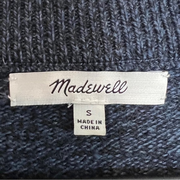 Madewell Navy Tie Cuffs Pullover Sweater Size Small - Picture 7 of 8